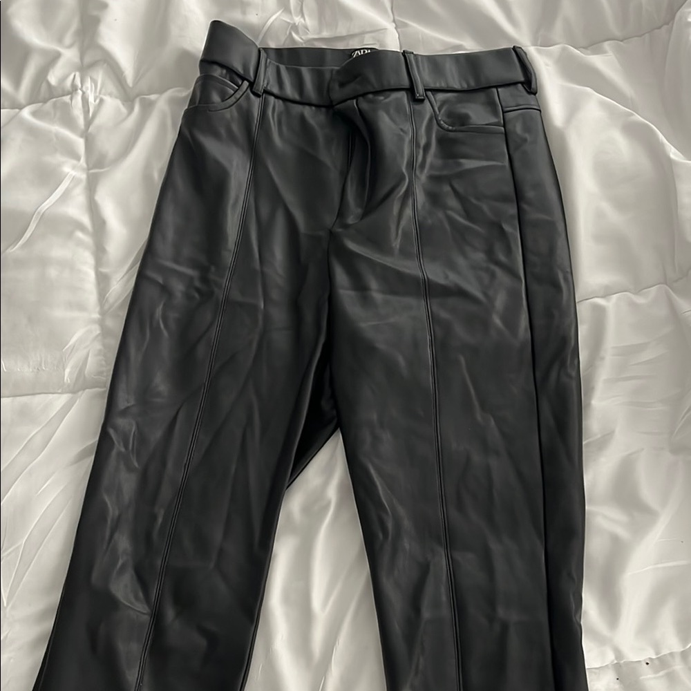 Black Faux Leather Pants
